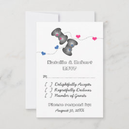 Geeky Gamers Wedding Response Card RSVP Karte