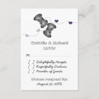 Geeky Gamers Wedding Response Card (Silber/Lila)