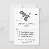 Geeky Gamers Wedding Response Card (Silber/Lila) RSVP Karte (Vorderseite)