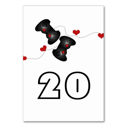 Geeky Gamers Wedding Table Card Dark Tischnummer (Vorderseite)