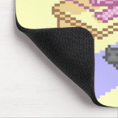 Geeky Girly Yellow Pixel Art Computer Mousepad (Ecke)