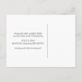 Geeky Glasses Chalkboard Save the Date Postkarte (Rückseite)