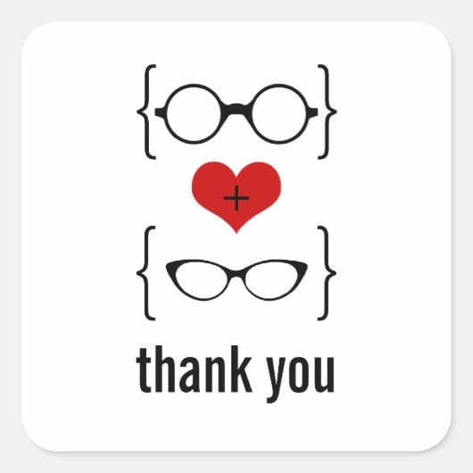 Geeky Glasses Danke an Stickers (Vorderseite)