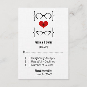 Geeky Glasses Response Card RSVP Karte