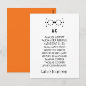 Geeky Glasses Seating Chart Postcard v1 Postkarte (Vorne/Hinten)
