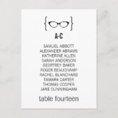 Geeky Glasses Seating Chart Postcard v2 Postkarte (Vorderseite)