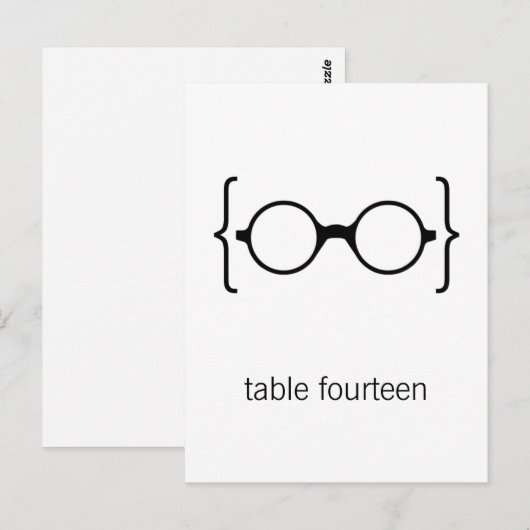 Geeky Glasses Tischnummer Postcard (Vorne/Hinten)