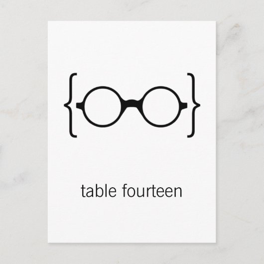 Geeky Glasses Tischnummer Postcard (Vorderseite)