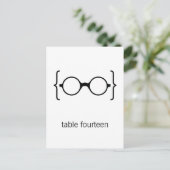 Geeky Glasses Tischnummer Postcard (Stehend Vorderseite)