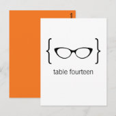 Geeky Glasses Tischnummer Postcard Orange Bkgrd2b (Vorne/Hinten)