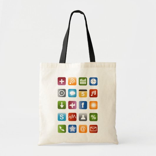 Geeky Hipster Tasche mit Smartphone Icons (Vorne)