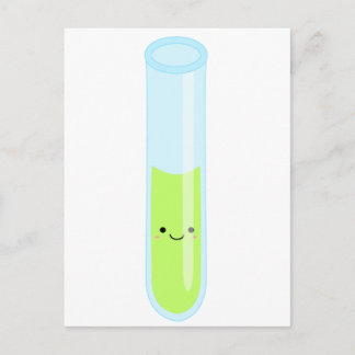 Geeky kawaii-Reagenzröhre Postkarte
