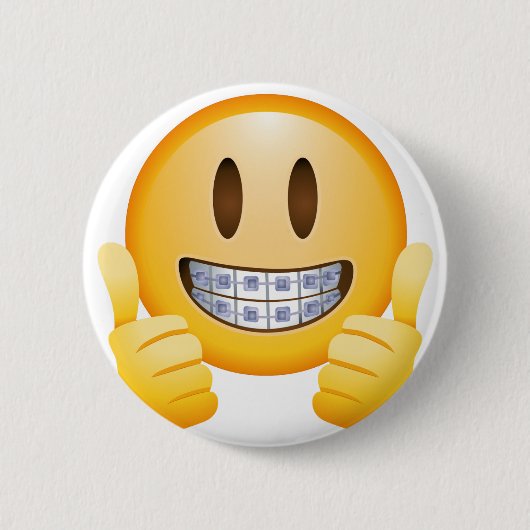 Geeky Klammern Emoji Button (Vorderseite)