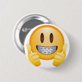 Geeky Klammern Emoji Button (Vorne & Hinten)