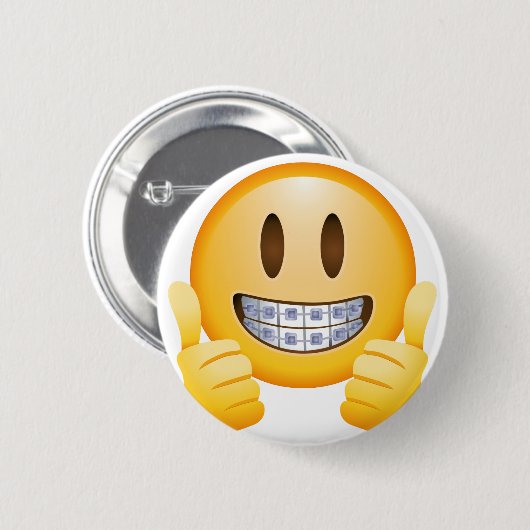 Geeky Klammern Emoji Button (Vorne & Hinten)
