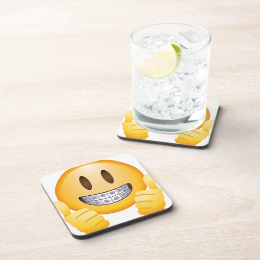 Geeky Klammern Emoji Getränkeuntersetzer (Rechte Seite)