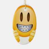 Geeky Klammern Emoji Keramik Ornament (Rechts)