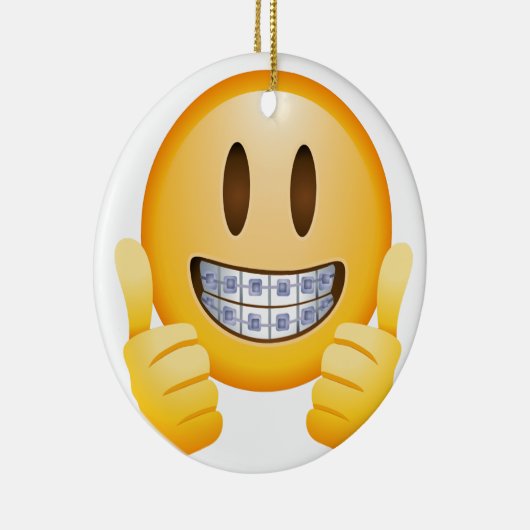 Geeky Klammern Emoji Keramik Ornament (Rechts)