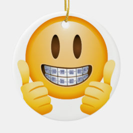 Geeky Klammern Emoji Keramik Ornament