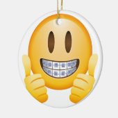Geeky Klammern Emoji Keramik Ornament (Links)