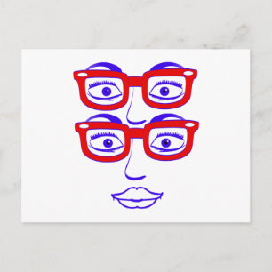 Geeky London Vier Augen Postkarte