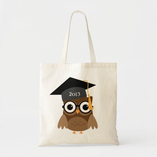 Geeky Owl mit Brille und Cap Abschluss Bag Tragetasche (Vorne)