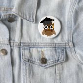 Geeky Owl mit Brille und Graduation Cap Button (Beispiel)