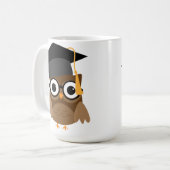 Geeky Owl mit Brille und Graduation Cap Tasse (Vorderseite Links)