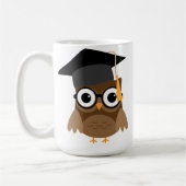 Geeky Owl mit Brille und Graduation Cap Tasse (Links)