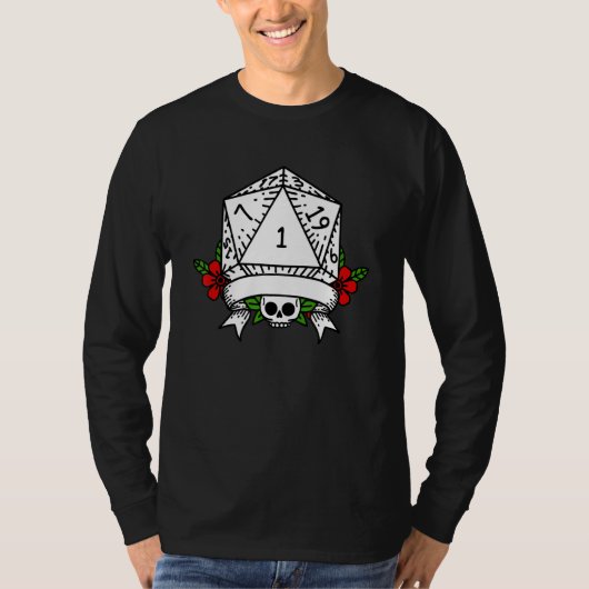 Geeky Polyhedral D20 Dice Set Nerdy T-Shirt (Vorderseite)