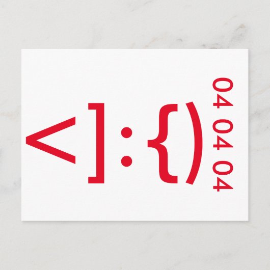 Geeky Santa Claus Emoticon Christmas Feiertagspostkarte (Vorderseite)