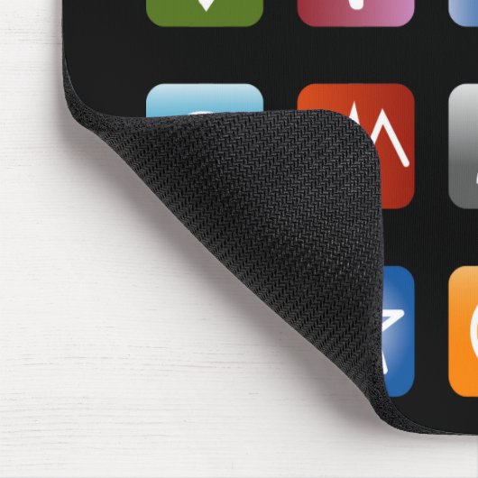 Geeky Smartphone App Icons Mauspad (Ecke)