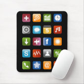 Geeky Smartphone App Icons Mauspad (Mit Mouse)