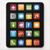 Geeky Smartphone App Icons Mauspad (Vorne)