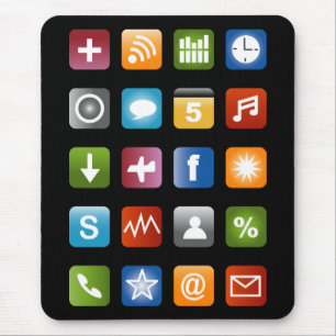 Geeky-Smartphone-App-Symbole-Mauspad Mousepad