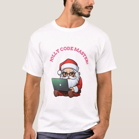 Geeky Techy Santa T-Shirt (Vorderseite)