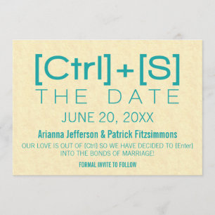 Geeky Typografie Save the Date, Aquamarin Save The Date