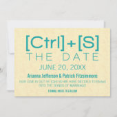 Geeky Typografie Save the Date, Aquamarin Save The Date (Vorderseite)