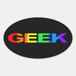 Geeky und Que As. Ovaler Aufkleber
