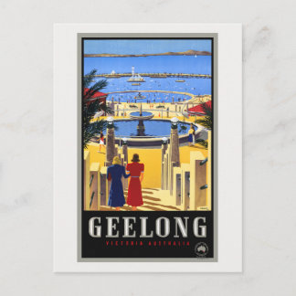 Geelong Australia Vintage Poster 1930 Postkarte