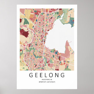 Geelong Australien Kartenposter | Moderne Stadt-Wa Poster
