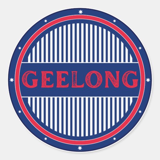 Geelong City Pride Emblem – Australian Identity Runder Aufkleber (Vorderseite)