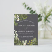 Geen Blätter Timeles Botanische Hochzeit Postkarte (Stehend Vorderseite)