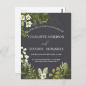 Geen Blätter Timeles Botanische Hochzeit Postkarte (Vorne/Hinten)