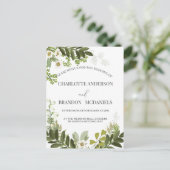Geen Blätter Timeles Botanische Hochzeit Postkarte (Stehend Vorderseite)