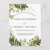 Geen Blätter Timeles Botanische Hochzeit Postkarte (Vorderseite)