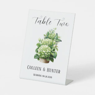 Geen Hydrangea Butterfly Tischnummer Sign Sockelschild