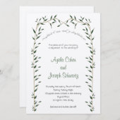 Geenery BotanicalChuppah Jewish Wedding Einladung (Vorne/Hinten)