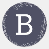 geerbt | Monogramm-Aufkleber Runder Aufkleber (Vorderseite)