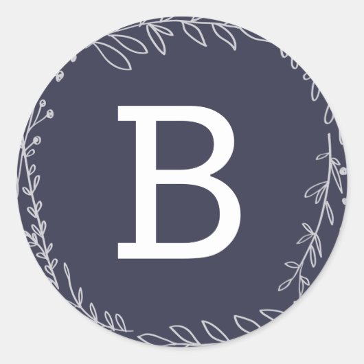 geerbt | Monogramm-Aufkleber Runder Aufkleber (Vorderseite)